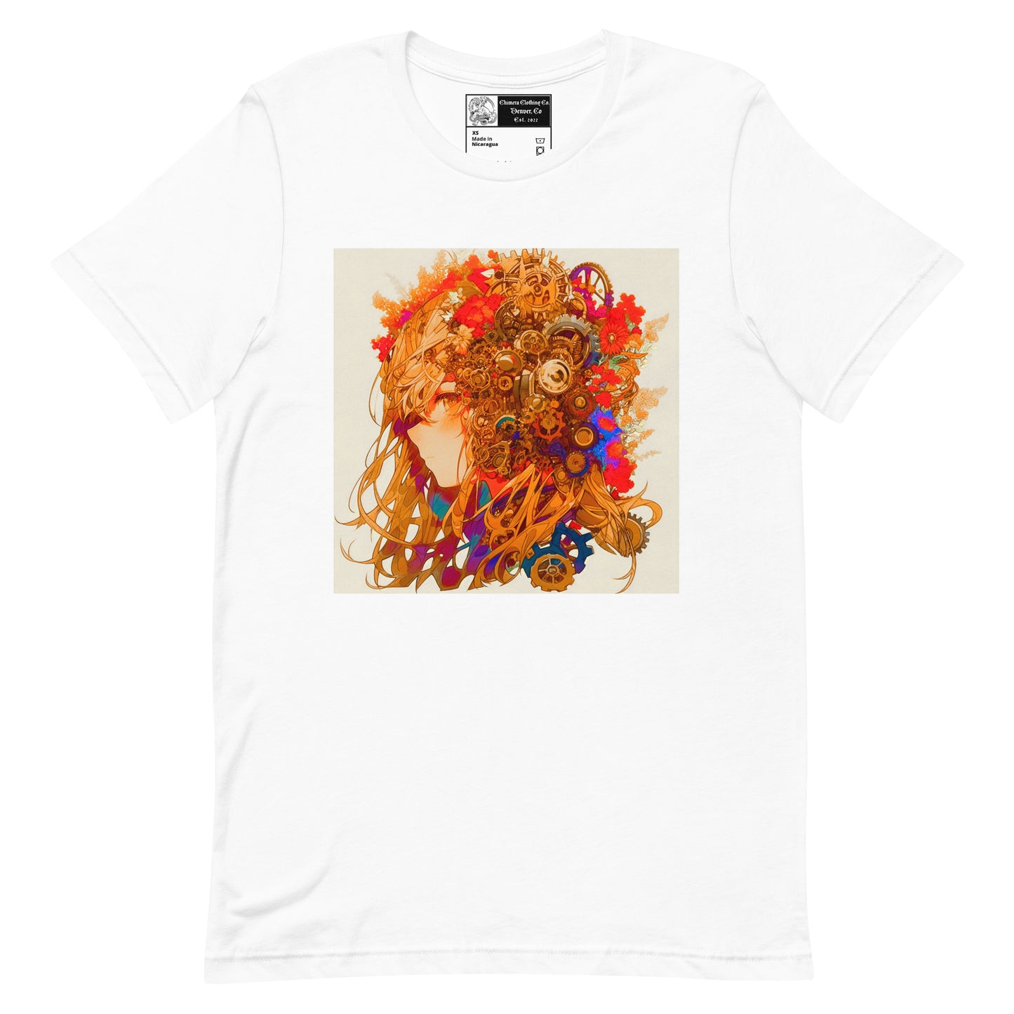 Steampunk Flower Anime Girl Unisex t-shirt