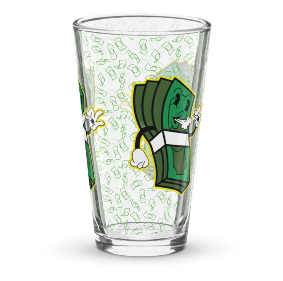 Handmade Lit and Rich Cash Smoke Shaker pint Beer glass