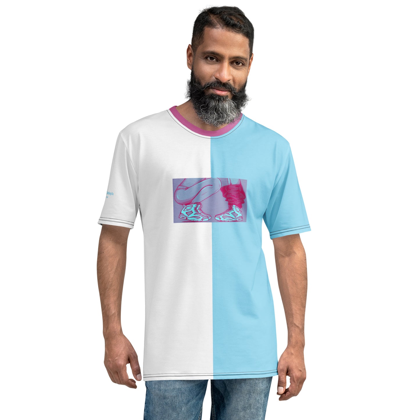Sneaker Head Blue/Burgandy Split Men's t-shirt
