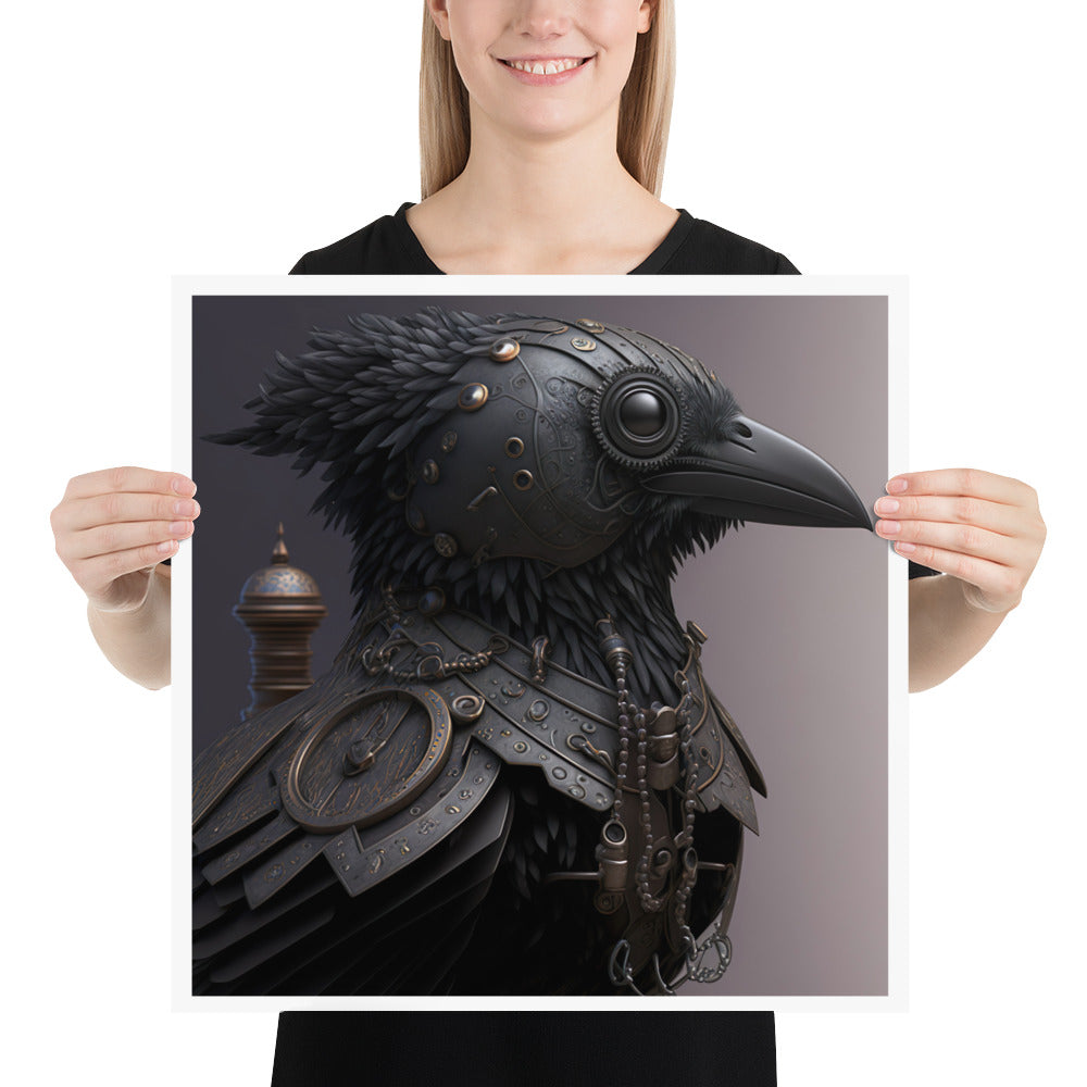 Steampunk Gothic Raven Crow Poster Print