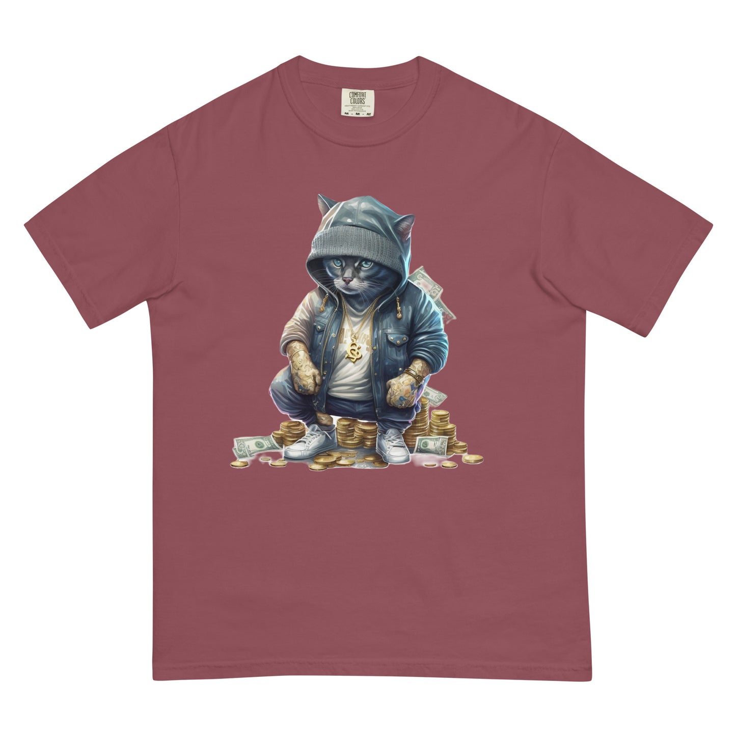 Stacks the Cat Men’s garment-dyed heavyweight t-shirt