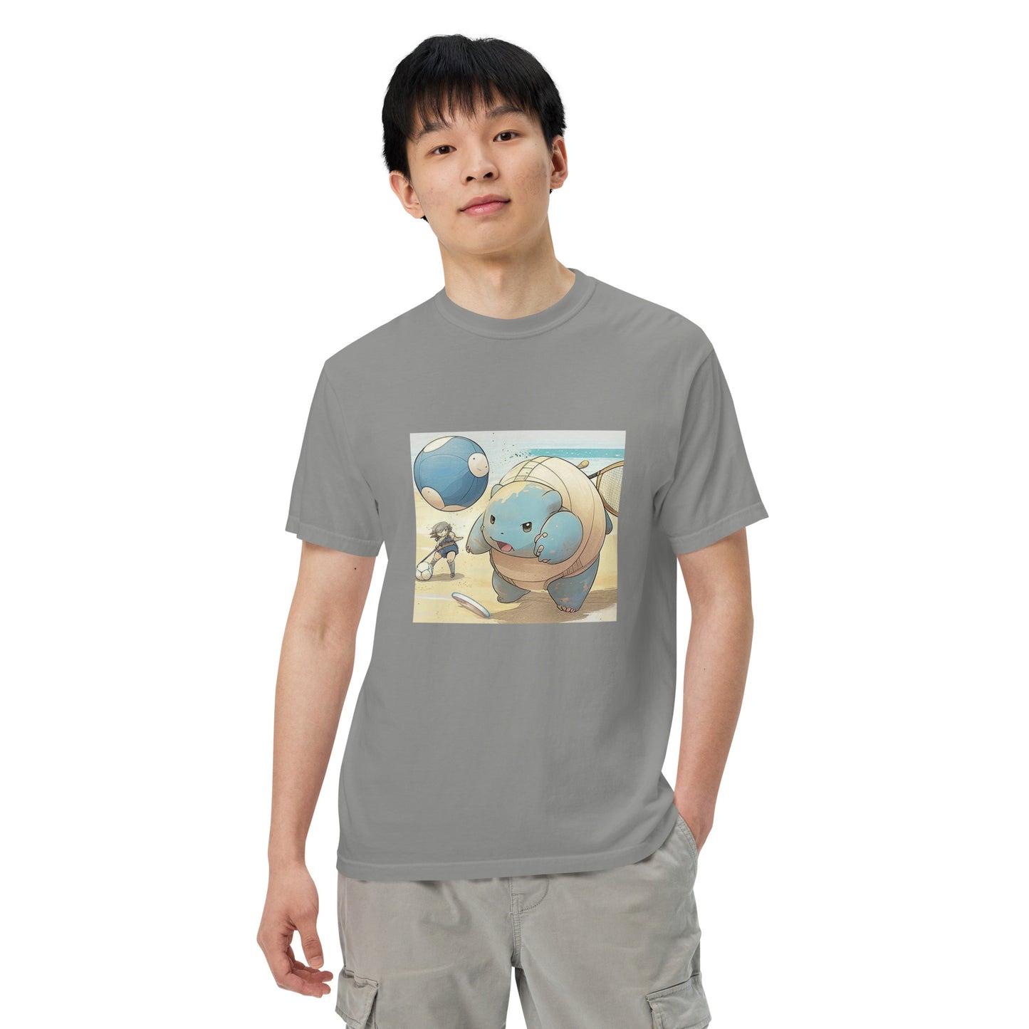 Blastoise at the Beach Men’s garment-dyed heavyweight t-shirt