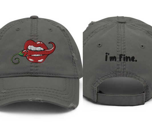 Spicy Sad I'm Fine Distressed Dad Hat