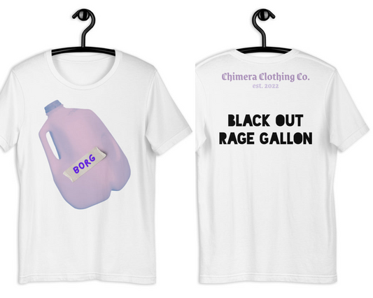 Purple BORG Drink Blackout Rage Gallon SOFT STYLE Unisex t-shirt