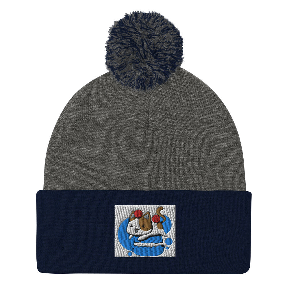Macaroon Cat Pom-Pom Beanie Hat