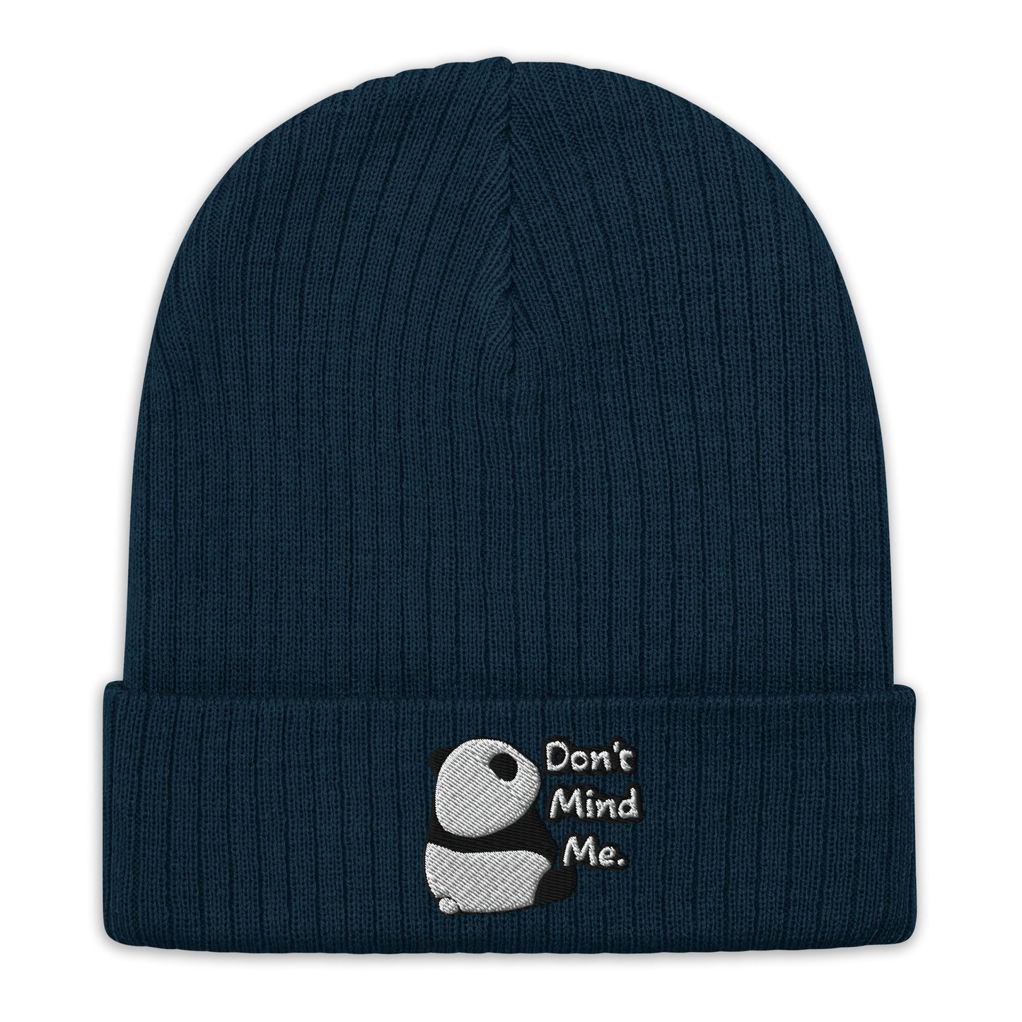 Don't Mind Me Panda Ribbed knit beanie hat