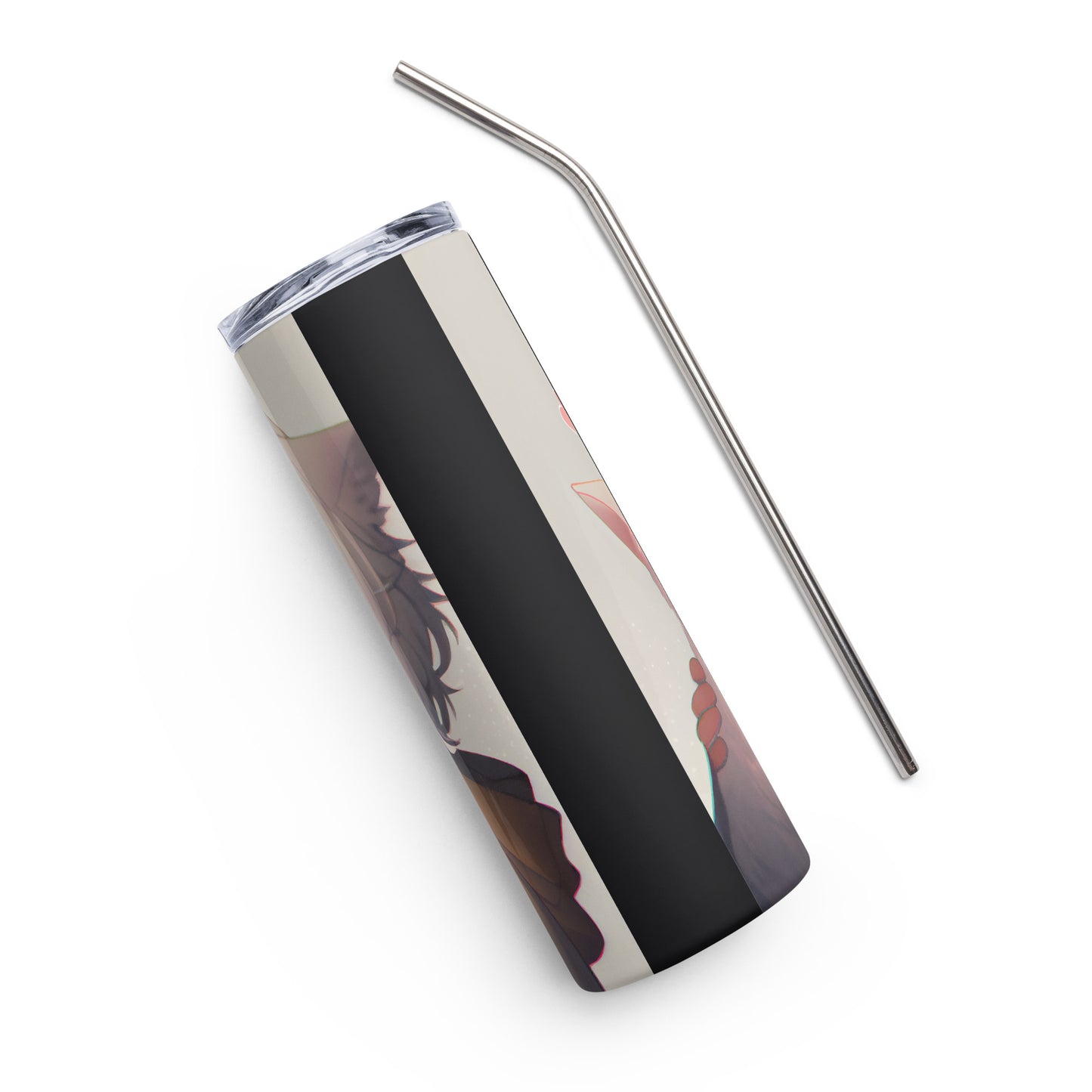 Anime Cat Girl #3 Stainless steel tumbler cup with metal straw
