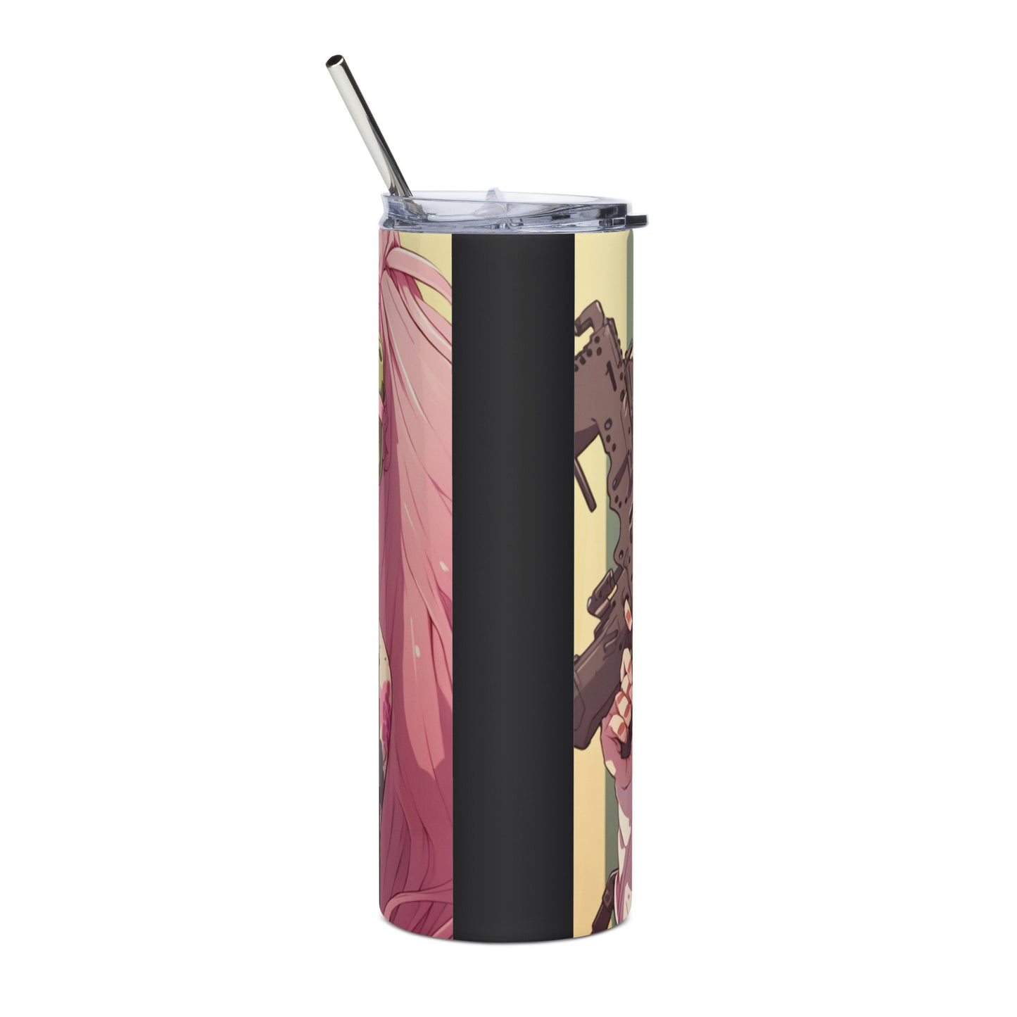 Anime Girl with Guns Stainless steel tumbler