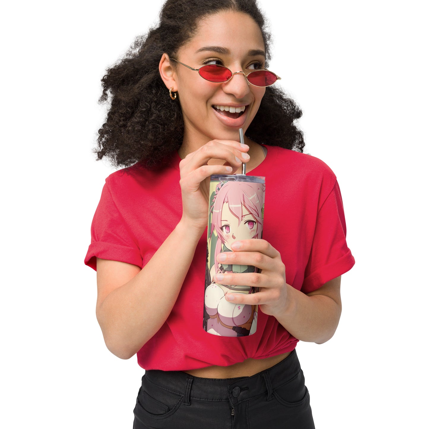 Anime Girl with Guns Stainless steel tumbler