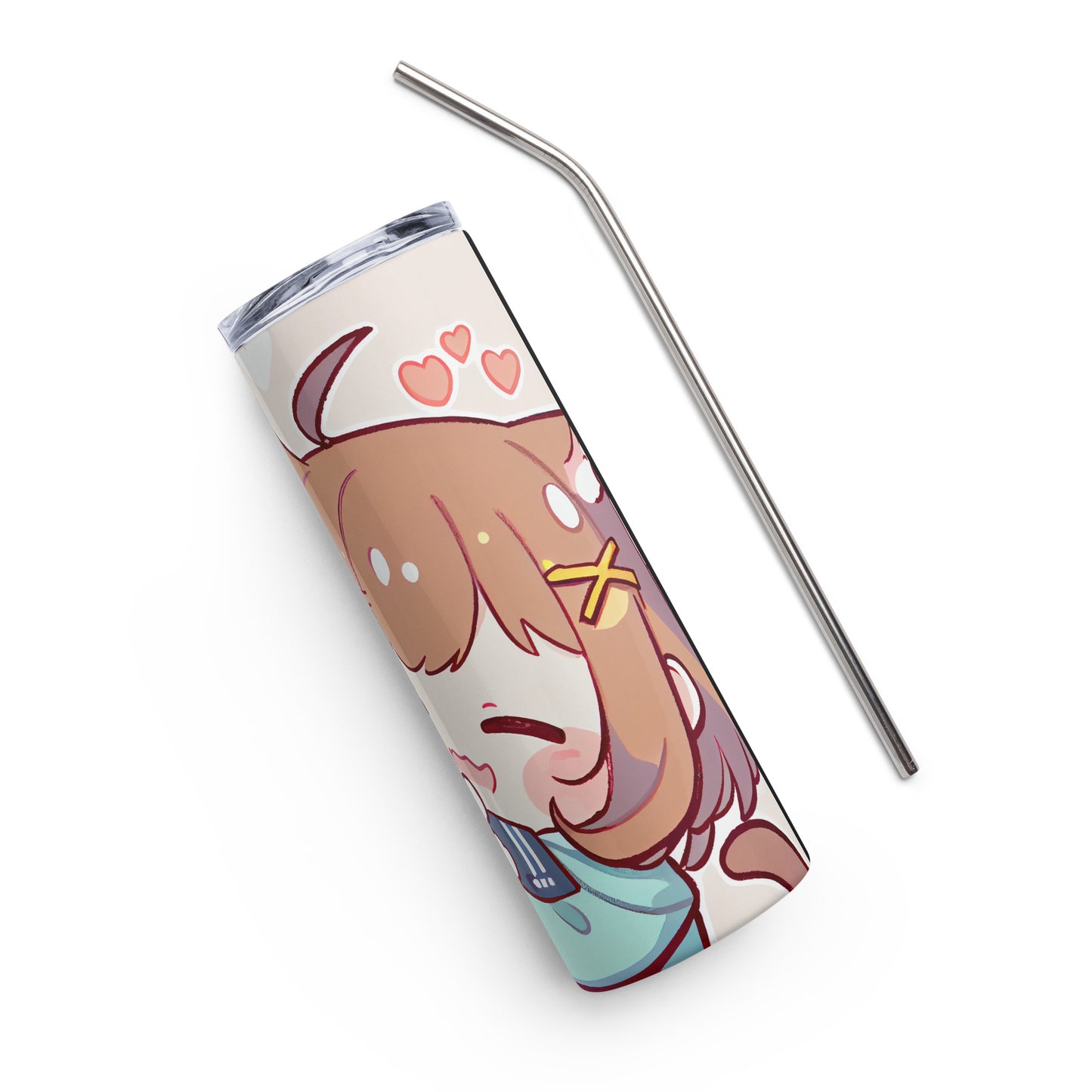 Anime Cat Girl #4 Stainless steel tumbler cup with metal straw