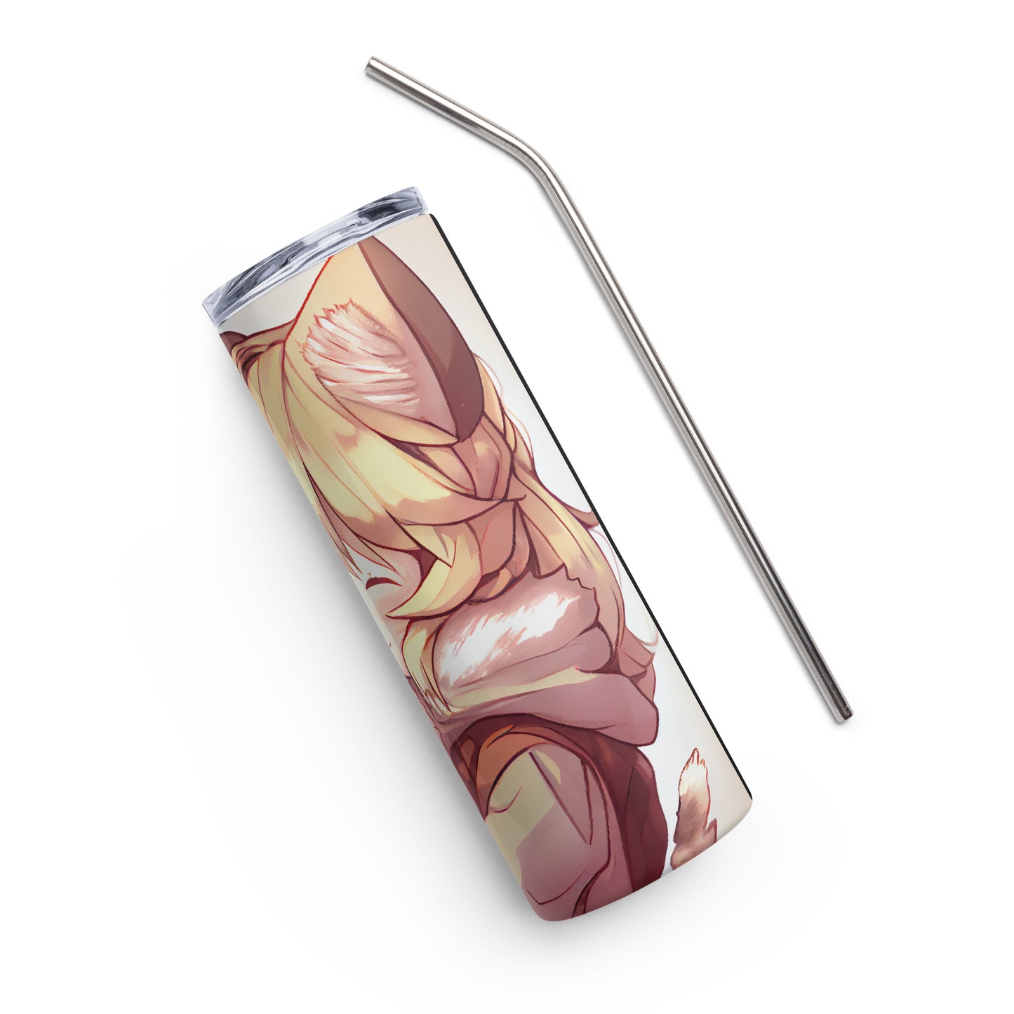 Anime Cat Girl #10 Stainless steel tumbler cup with metal straw