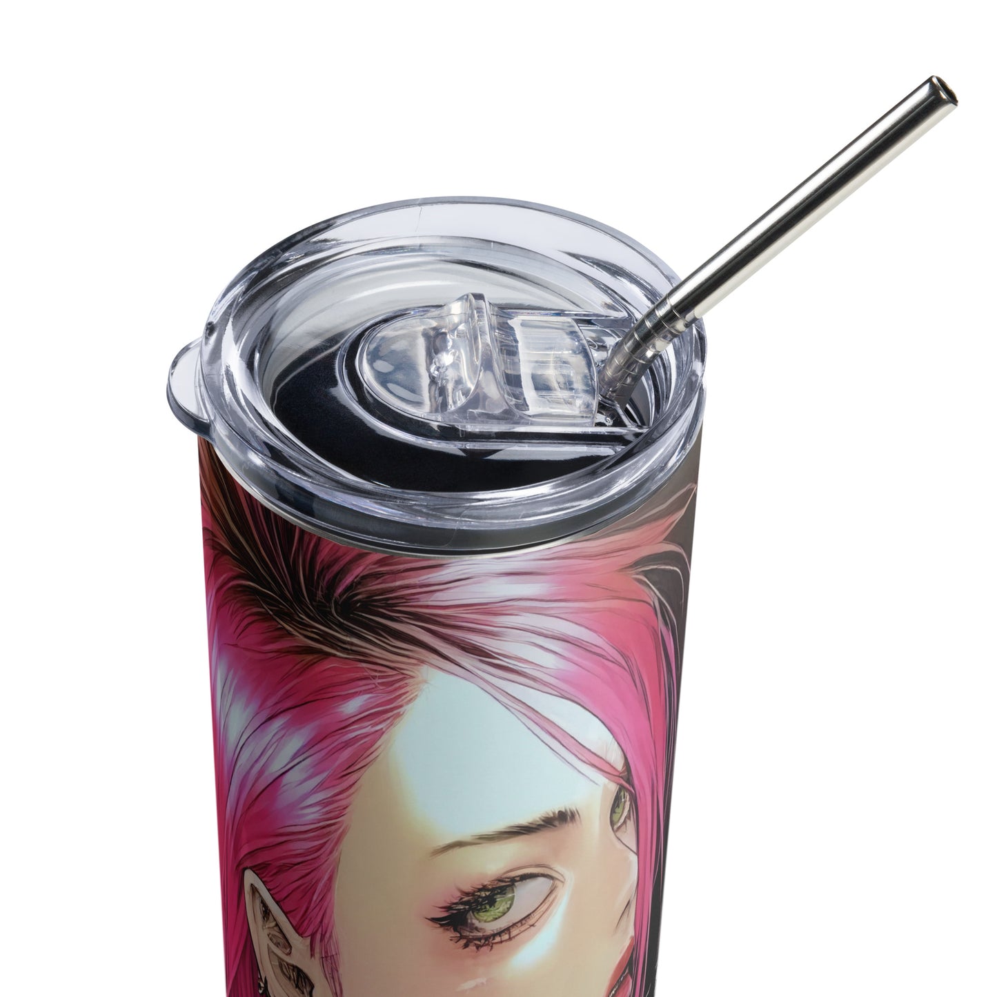 Punk Girl #2 Stainless steel tumbler with metal straw