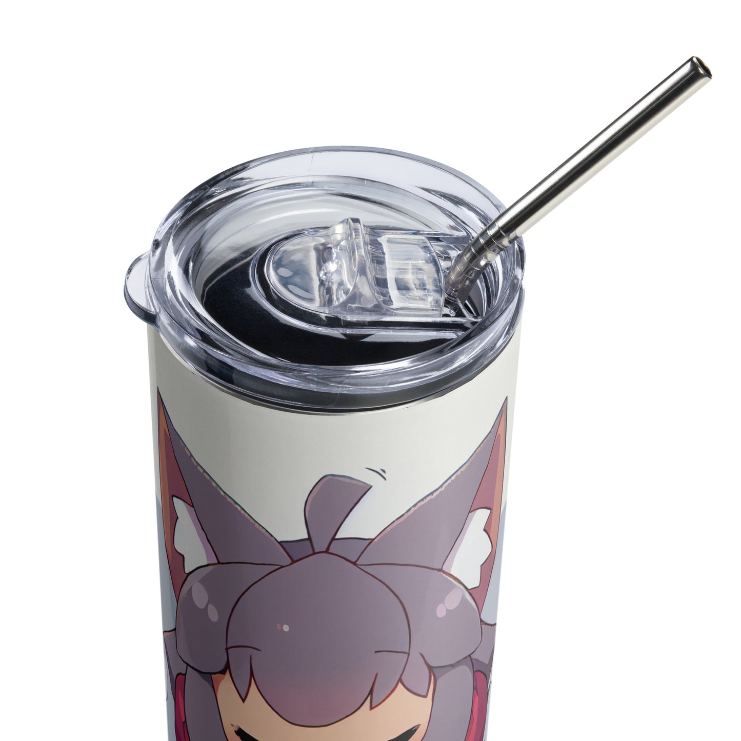 Anime Cat Girl #6 Stainless steel tumbler cup with metal straw