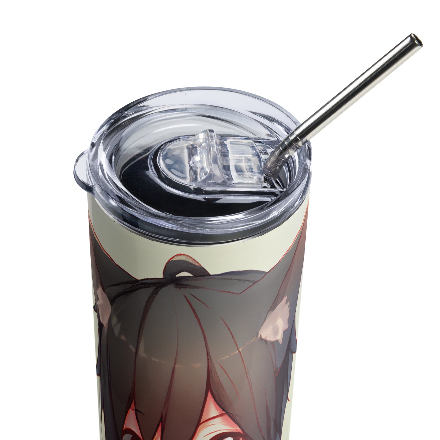 Anime Cat Girl #12 Stainless steel tumbler cup with metal straw