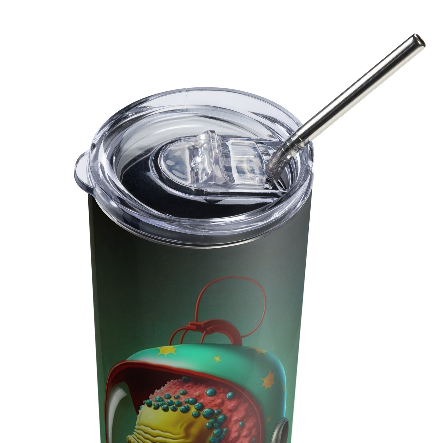 Space Bart Stainless steel tumbler cup with metal straw