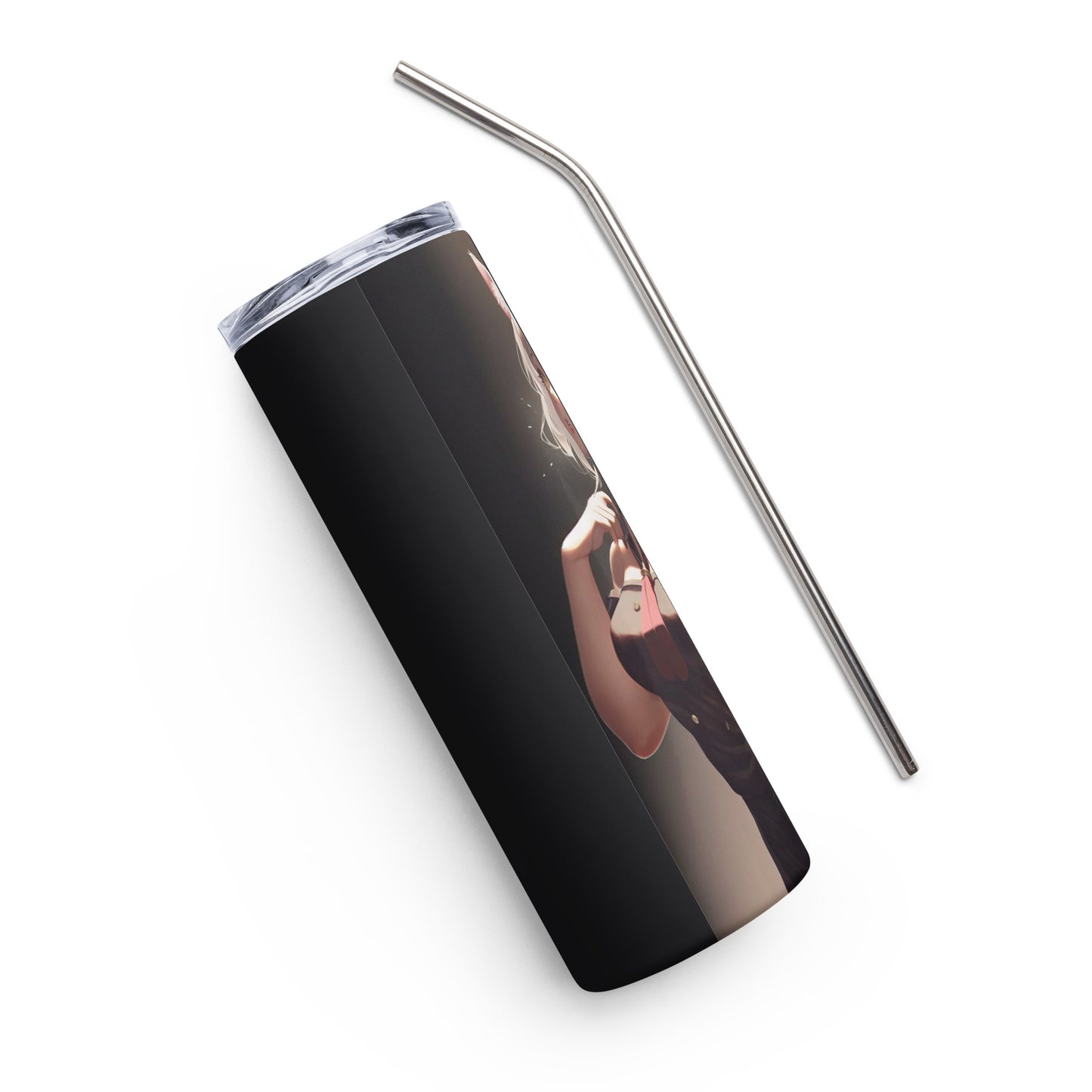 Anime Cat Girl #2 Stainless steel tumbler cup with straw