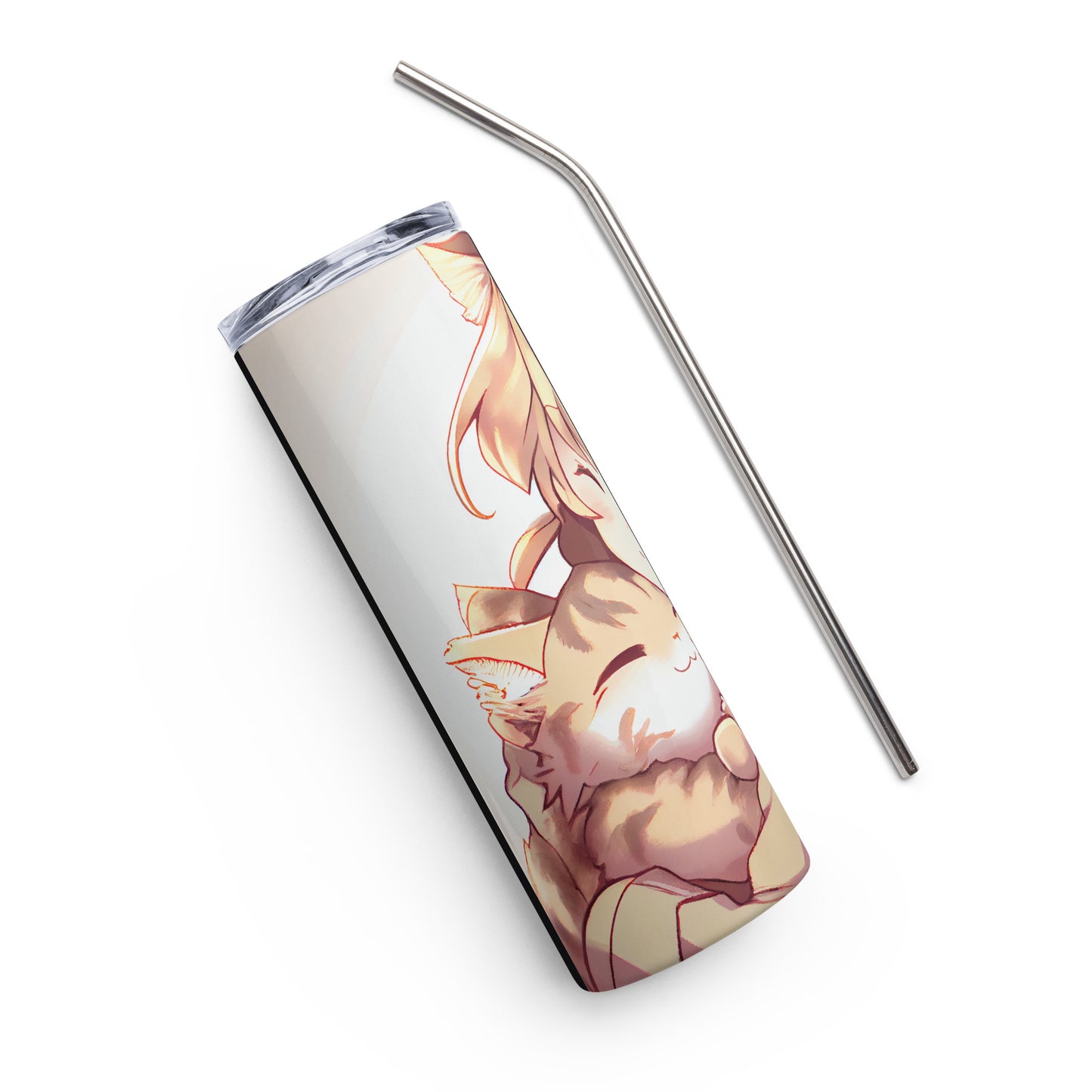 Anime Cat Girl #10 Stainless steel tumbler cup with metal straw