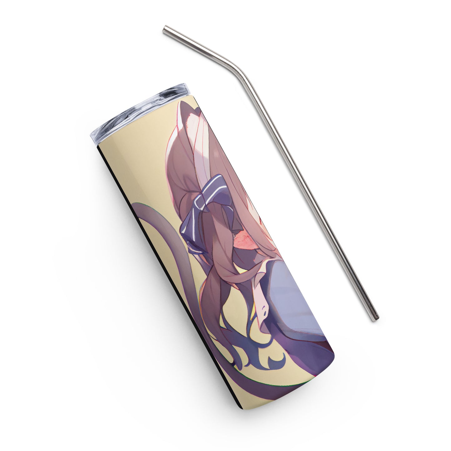 Anime Cat Girl #11 Stainless steel tumbler cup with metal straw