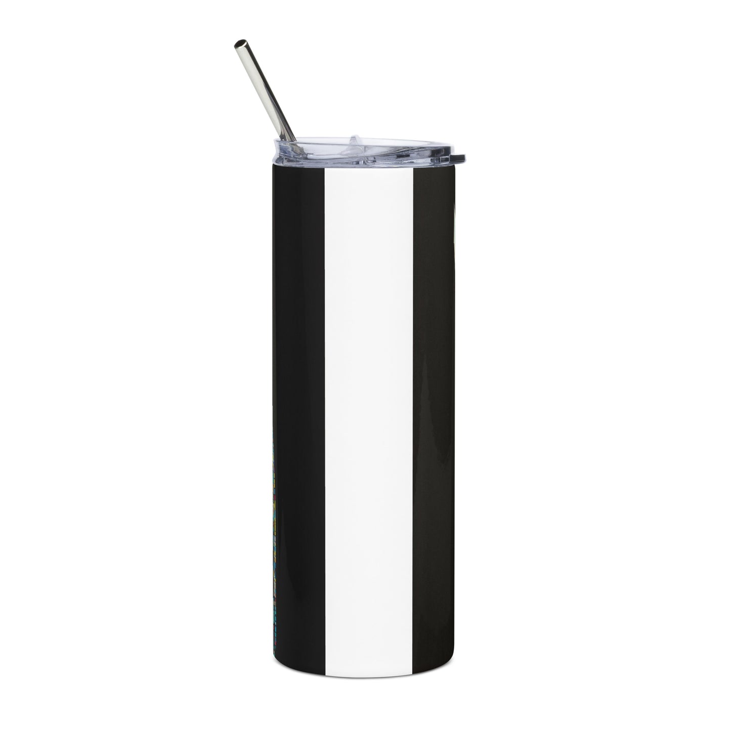 Rainbow Knight Stainless steel tumbler cup with metal straw