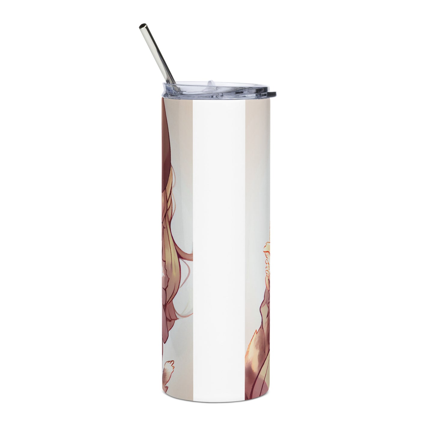 Anime Cat Girl #10 Stainless steel tumbler cup with metal straw