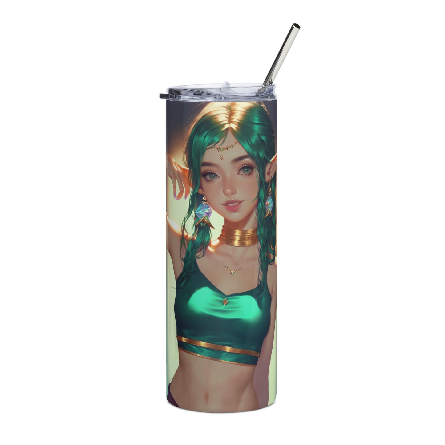 Elf Babe Stainless steel tumbler with Metal Straw