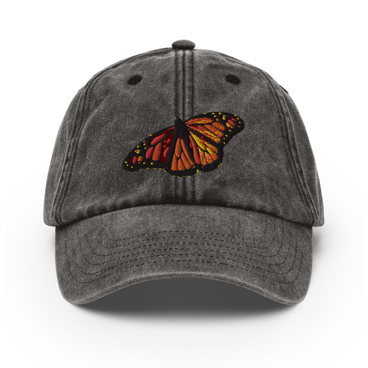 Monarch Butterfly Vintage Style Acid Wash Dad Hat