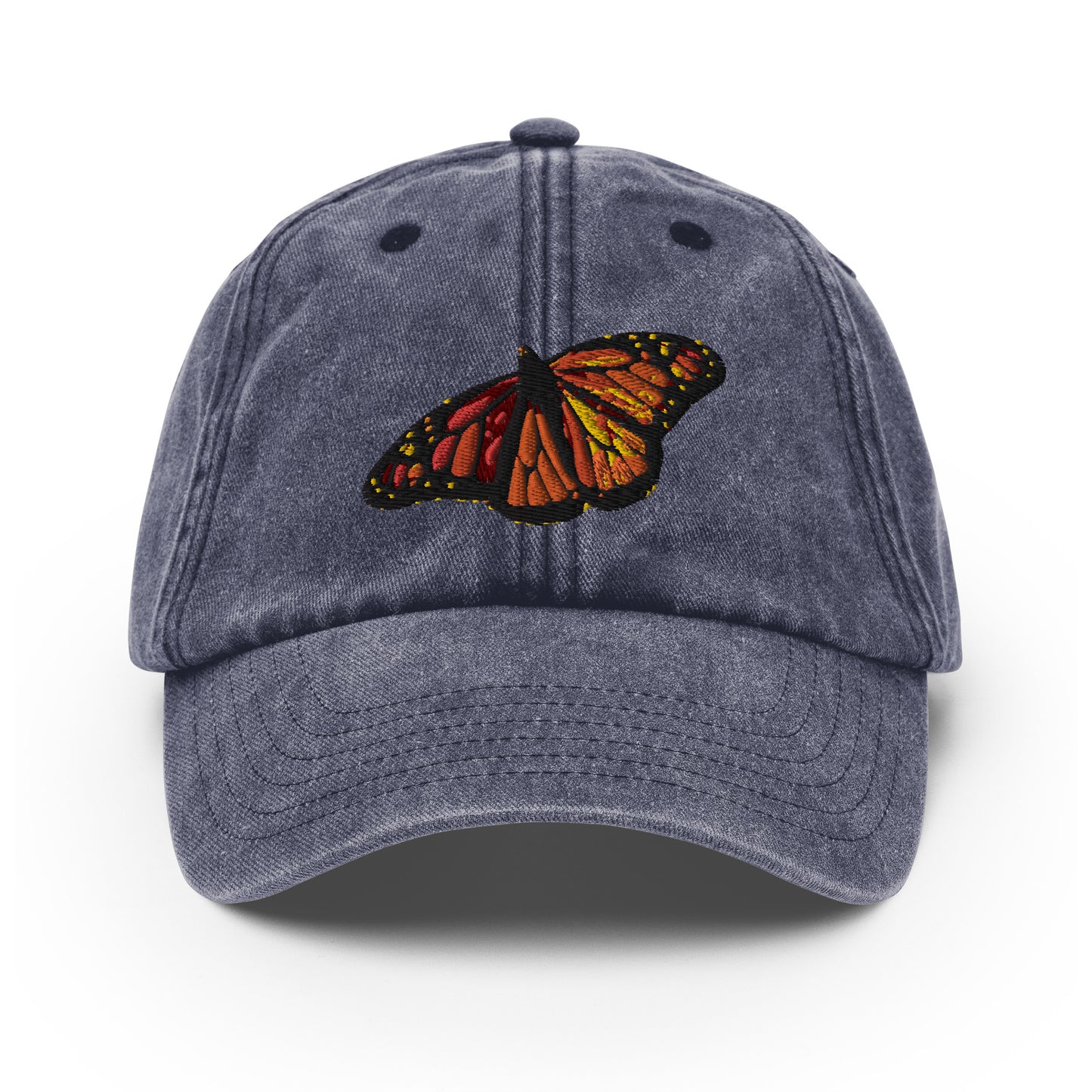 Monarch Butterfly Vintage Style Acid Wash Dad Hat