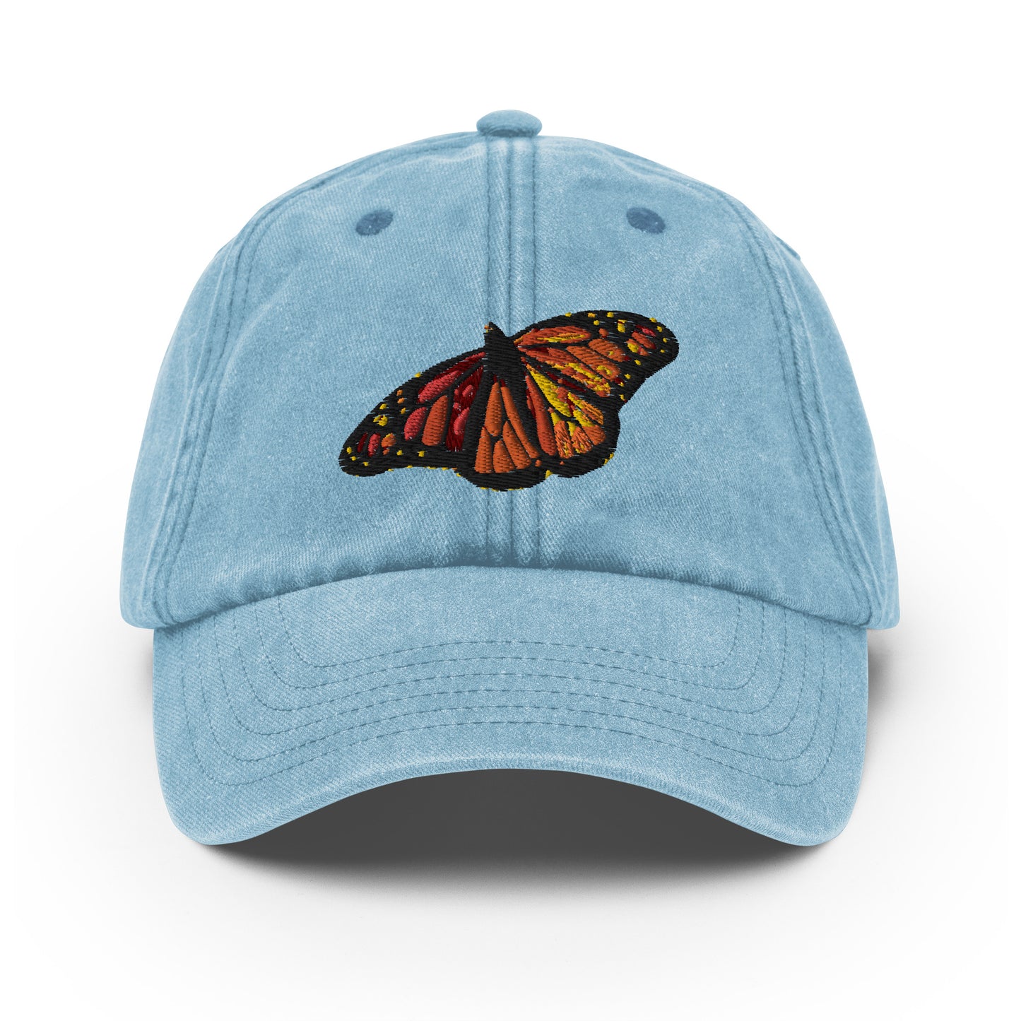 Monarch Butterfly Vintage Style Acid Wash Dad Hat