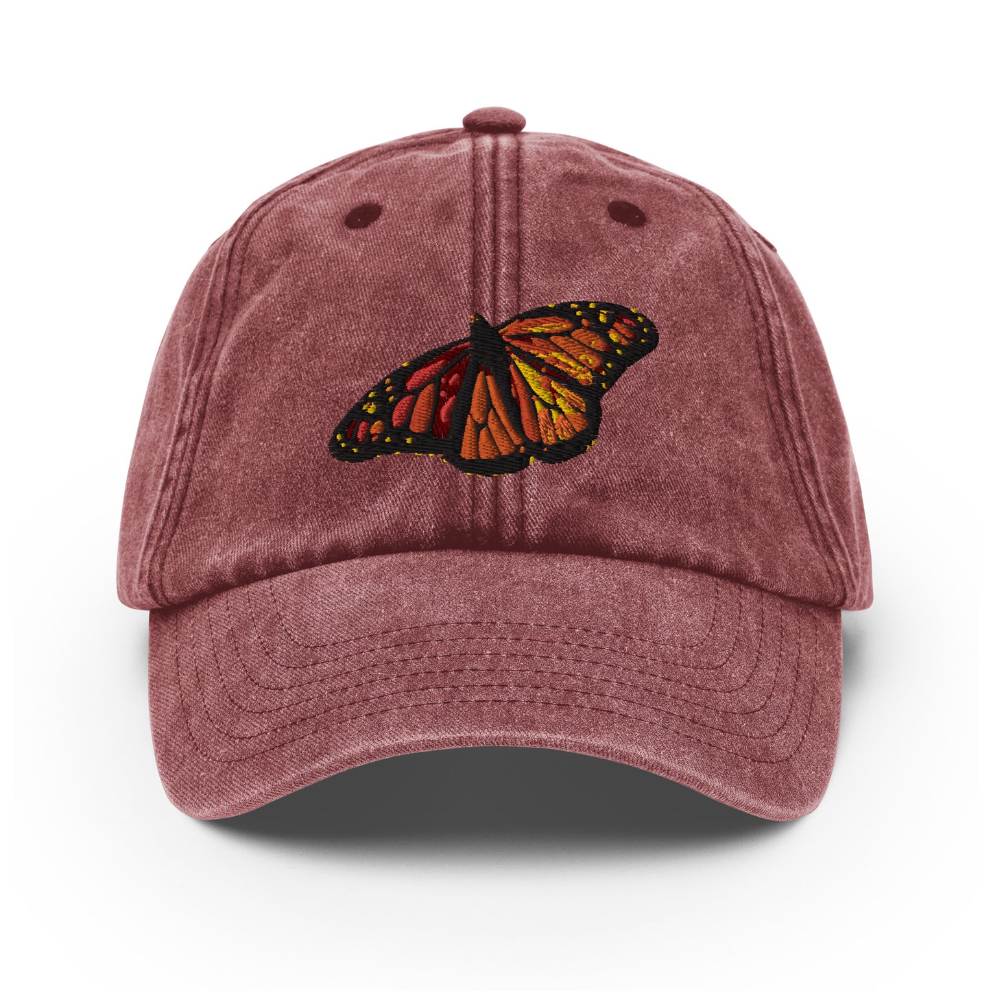Monarch Butterfly Vintage Style Acid Wash Dad Hat