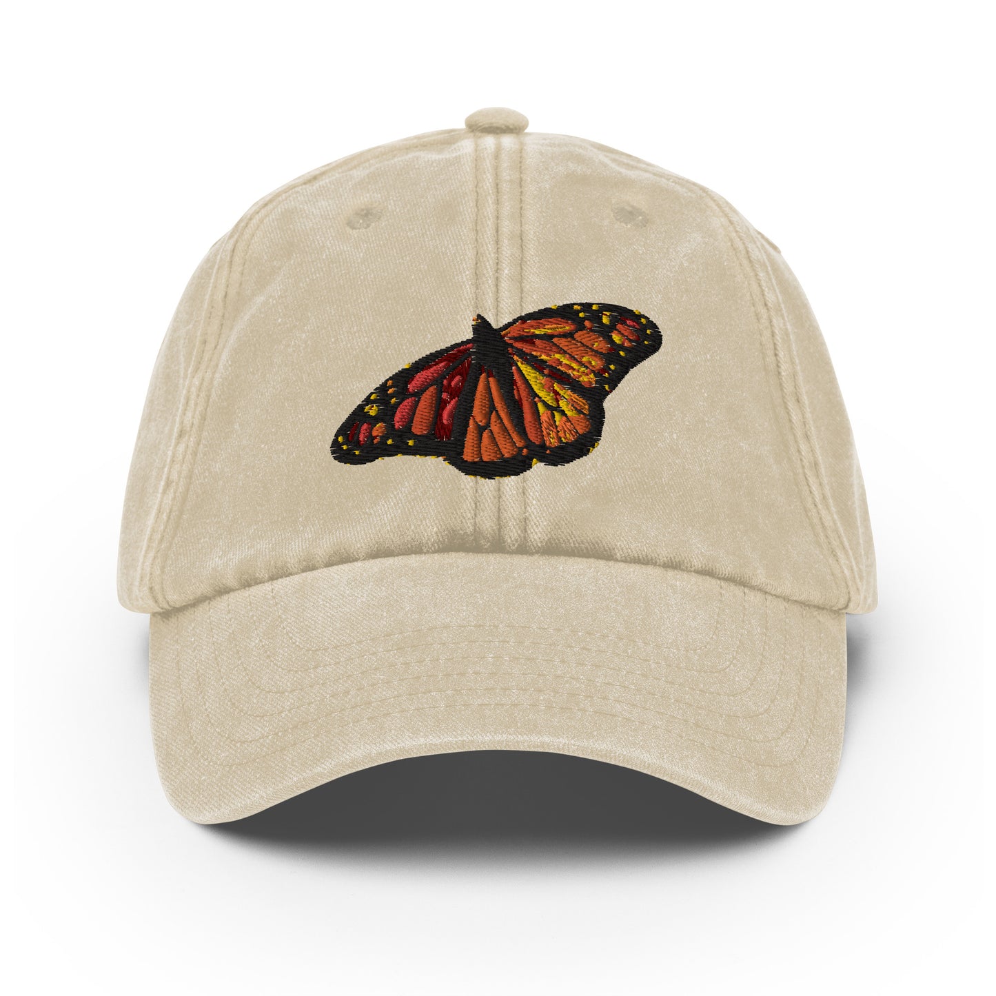 Monarch Butterfly Vintage Style Acid Wash Dad Hat