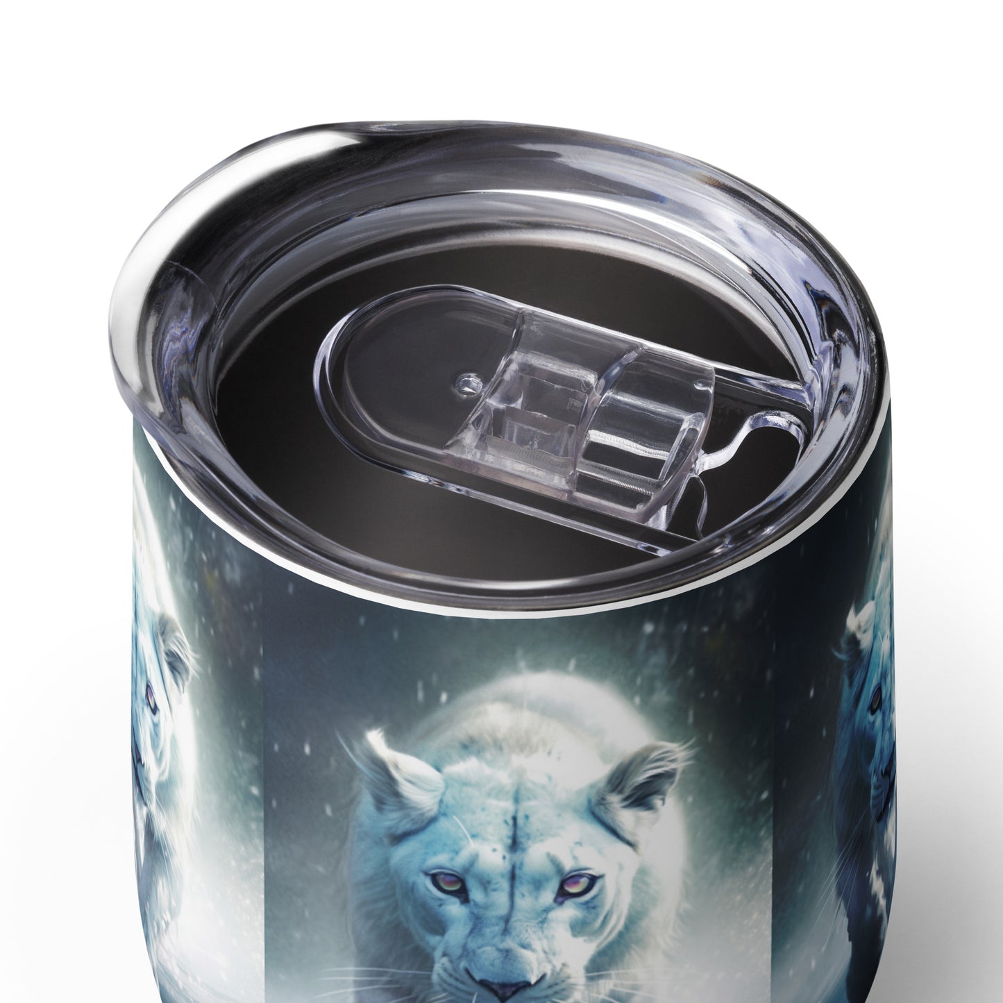 White Snow Lion Stainless Steel Wine tumbler cup
