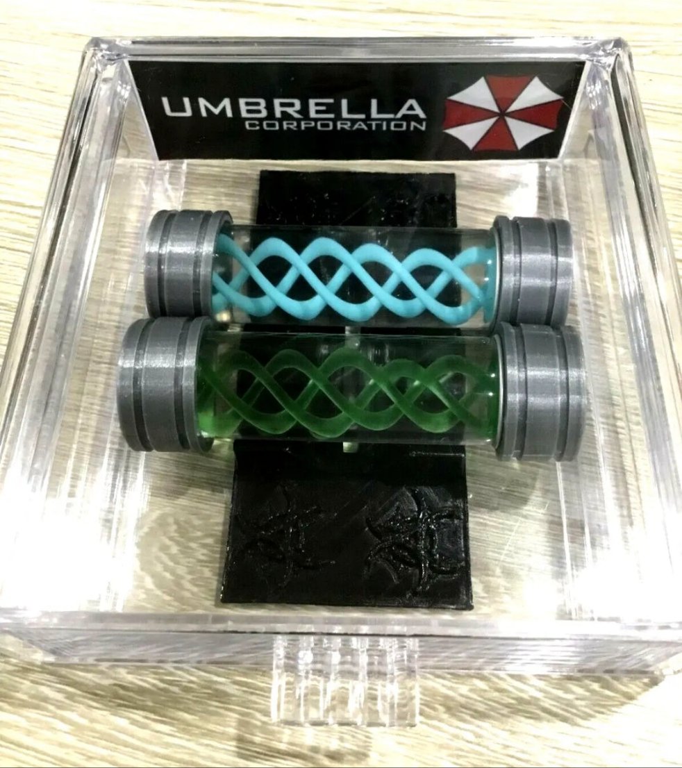 Resident Evil Umbrella Corporation T-Virus Prop & Antidote With Display Case