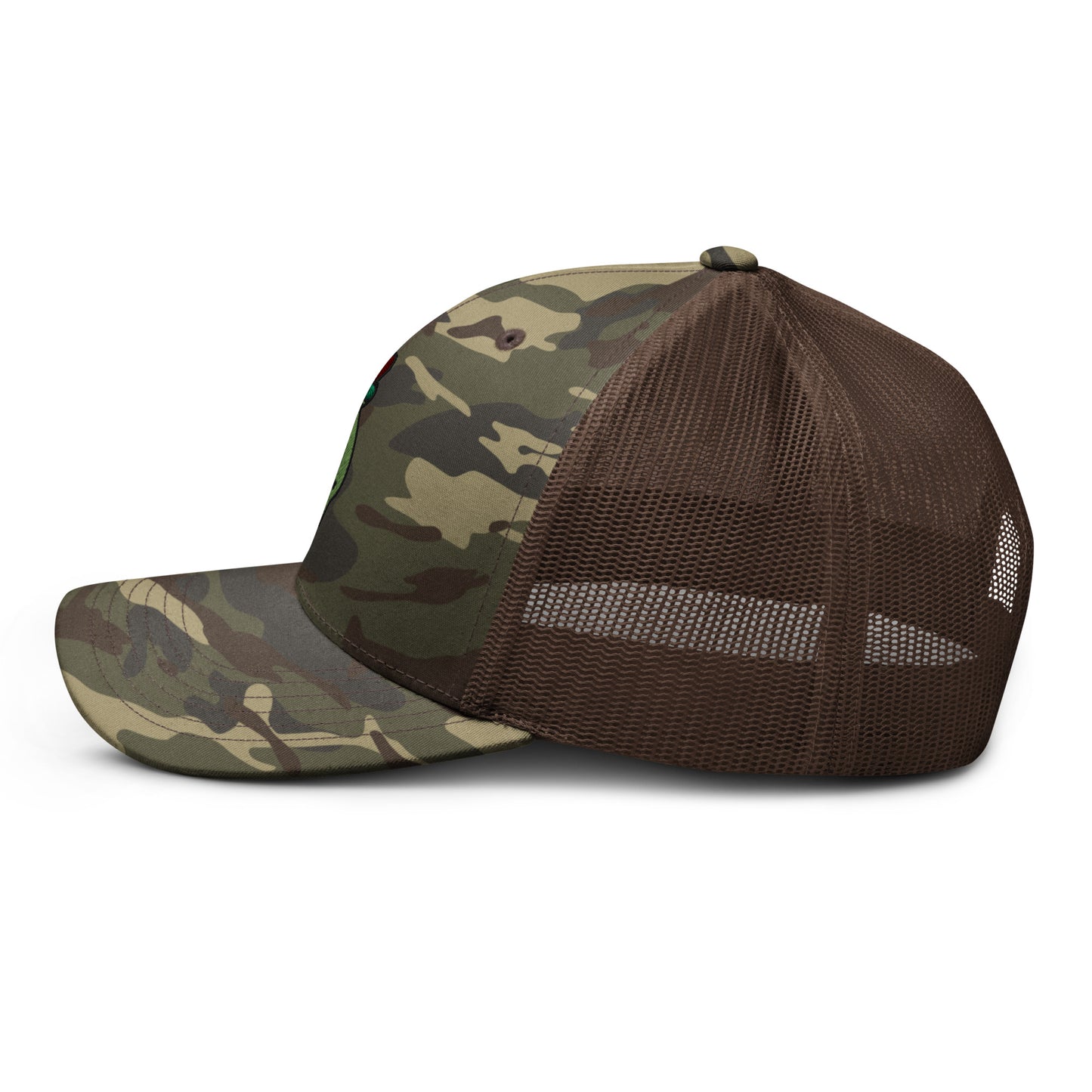 Wild Green Axolotl Camouflage trucker hat