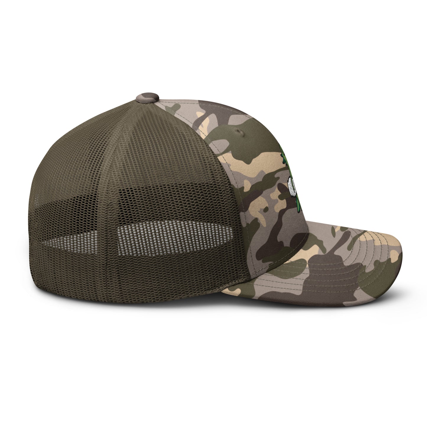 Wild Green Axolotl Camouflage trucker hat