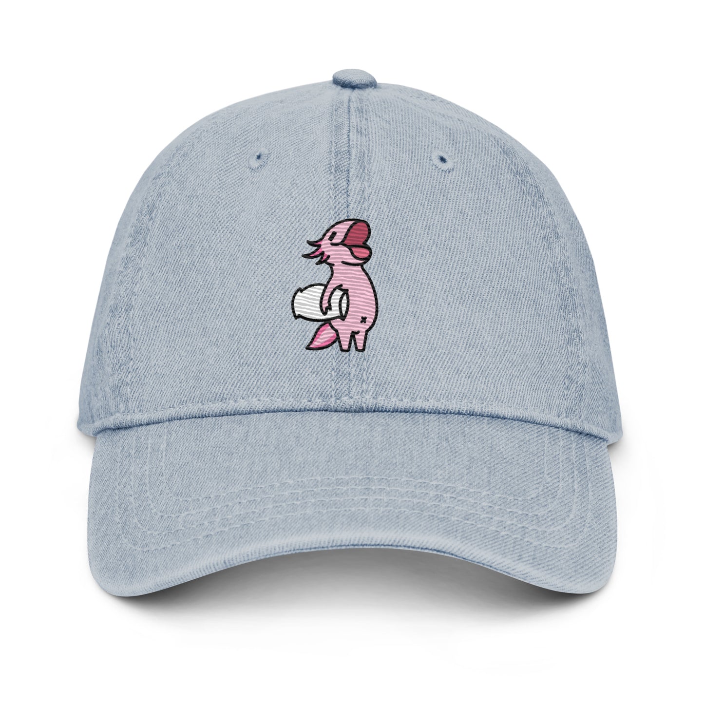 Pink Axolotl Denim Hat