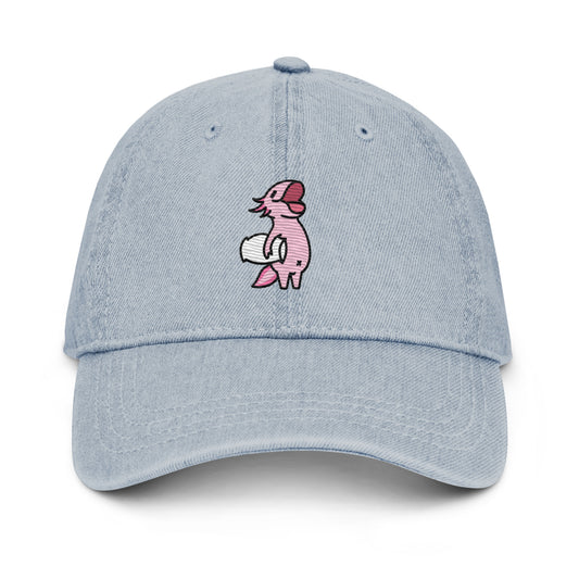 Pink Axolotl Denim Hat