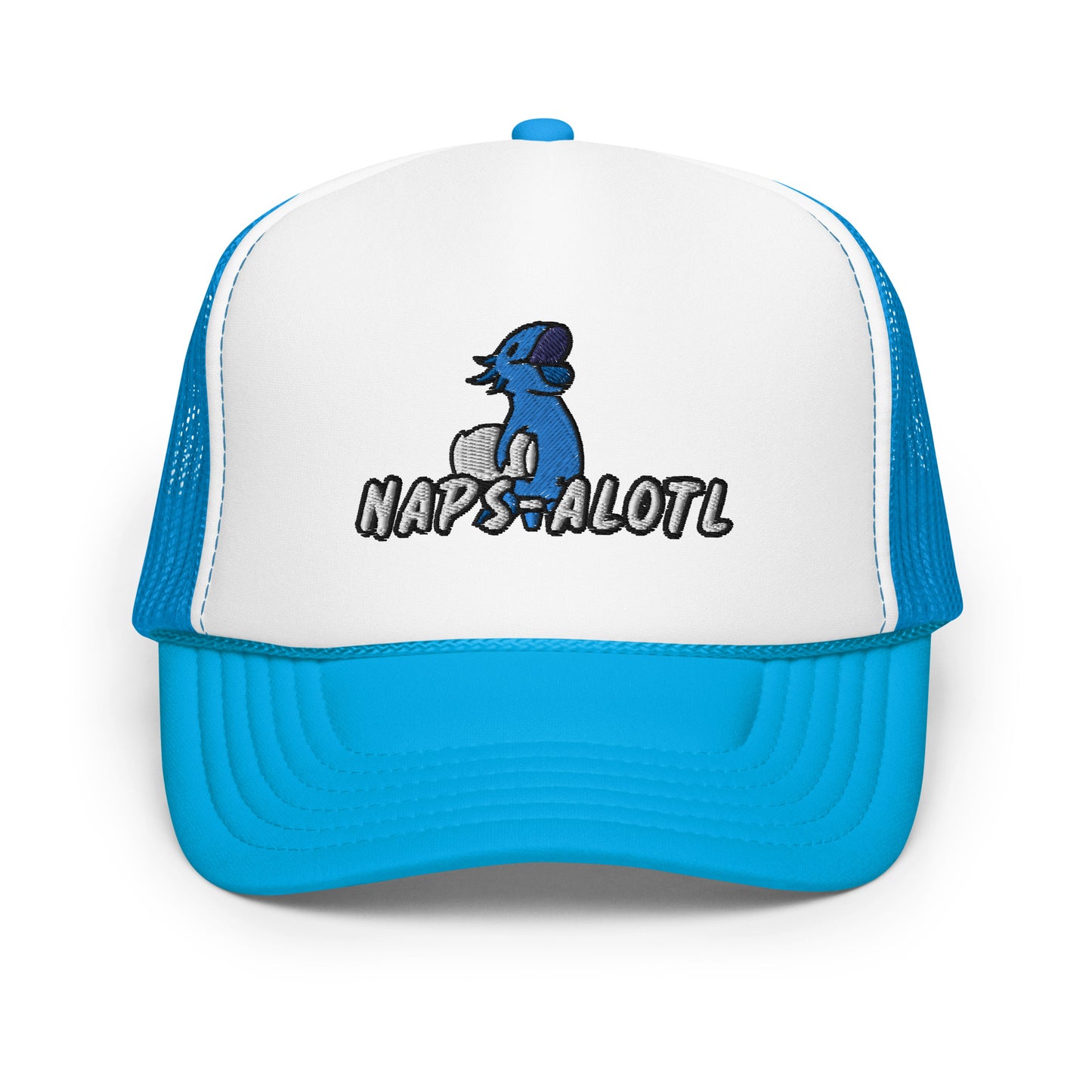 Blue Axolotl Naps-alotl Foam trucker hat