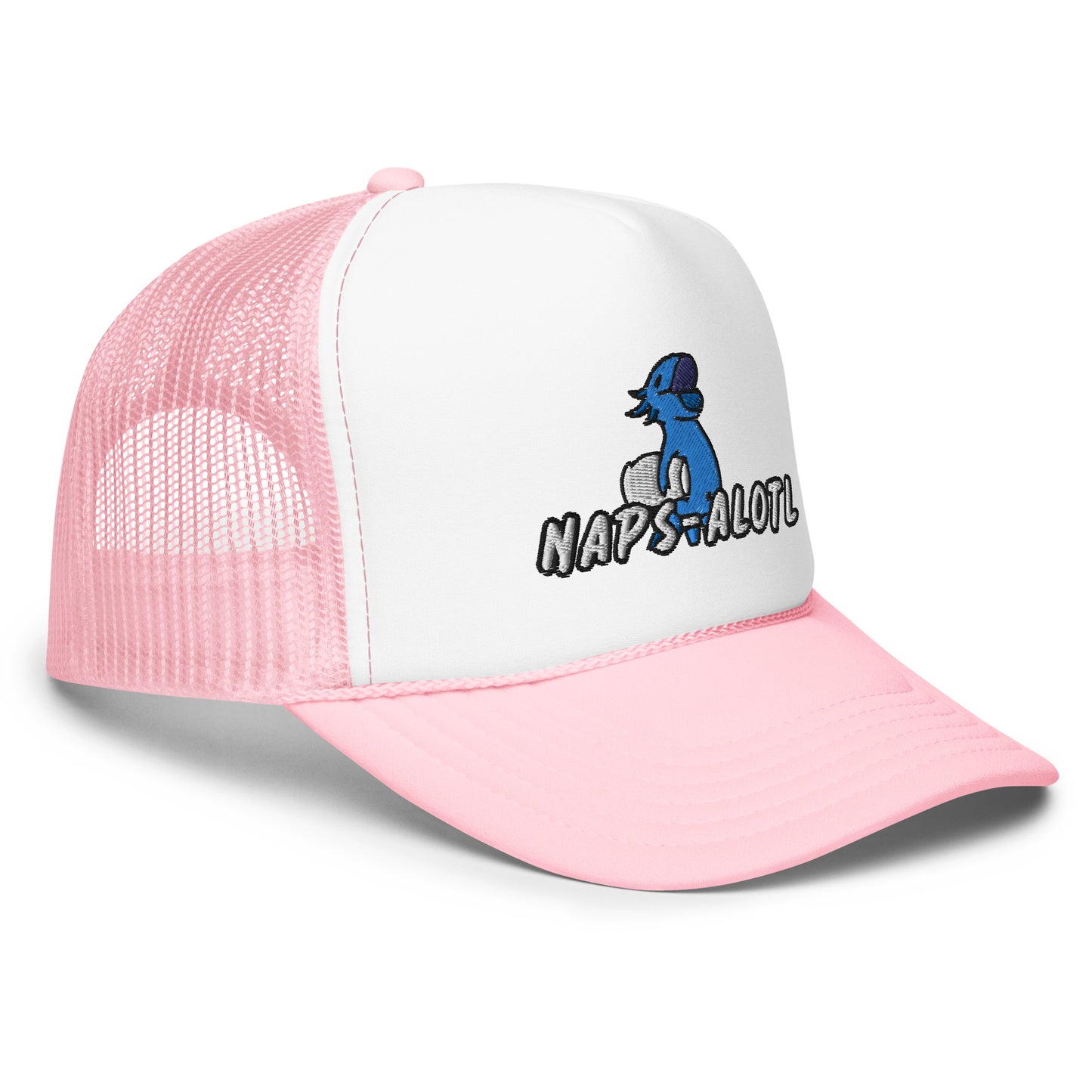 Blue Axolotl Naps-alotl Foam trucker hat