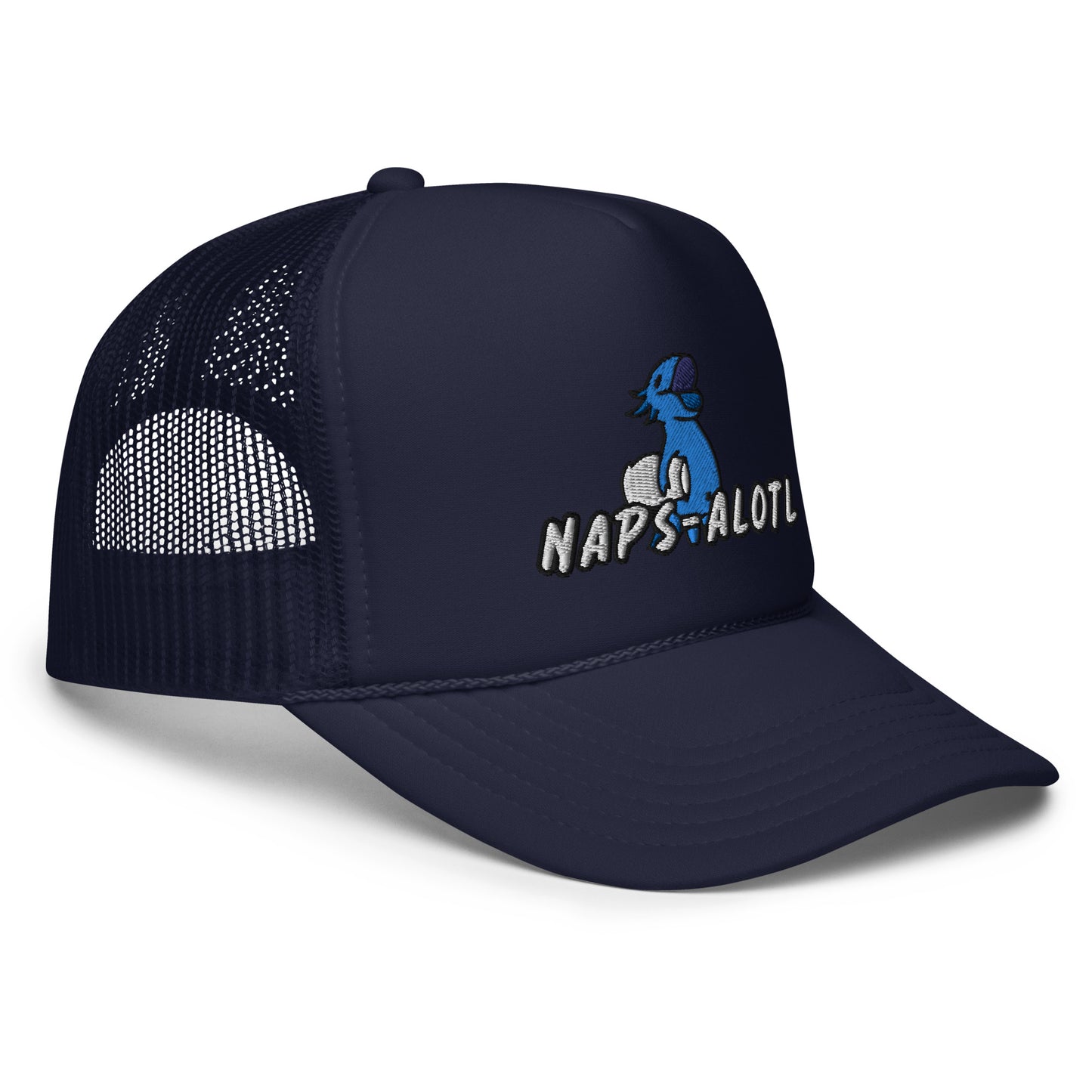 Blue Axolotl Naps-alotl Foam trucker hat