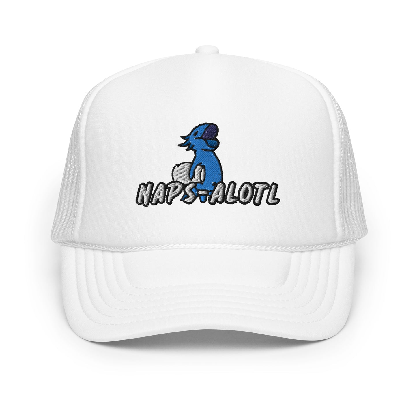 Blue Axolotl Naps-alotl Foam trucker hat