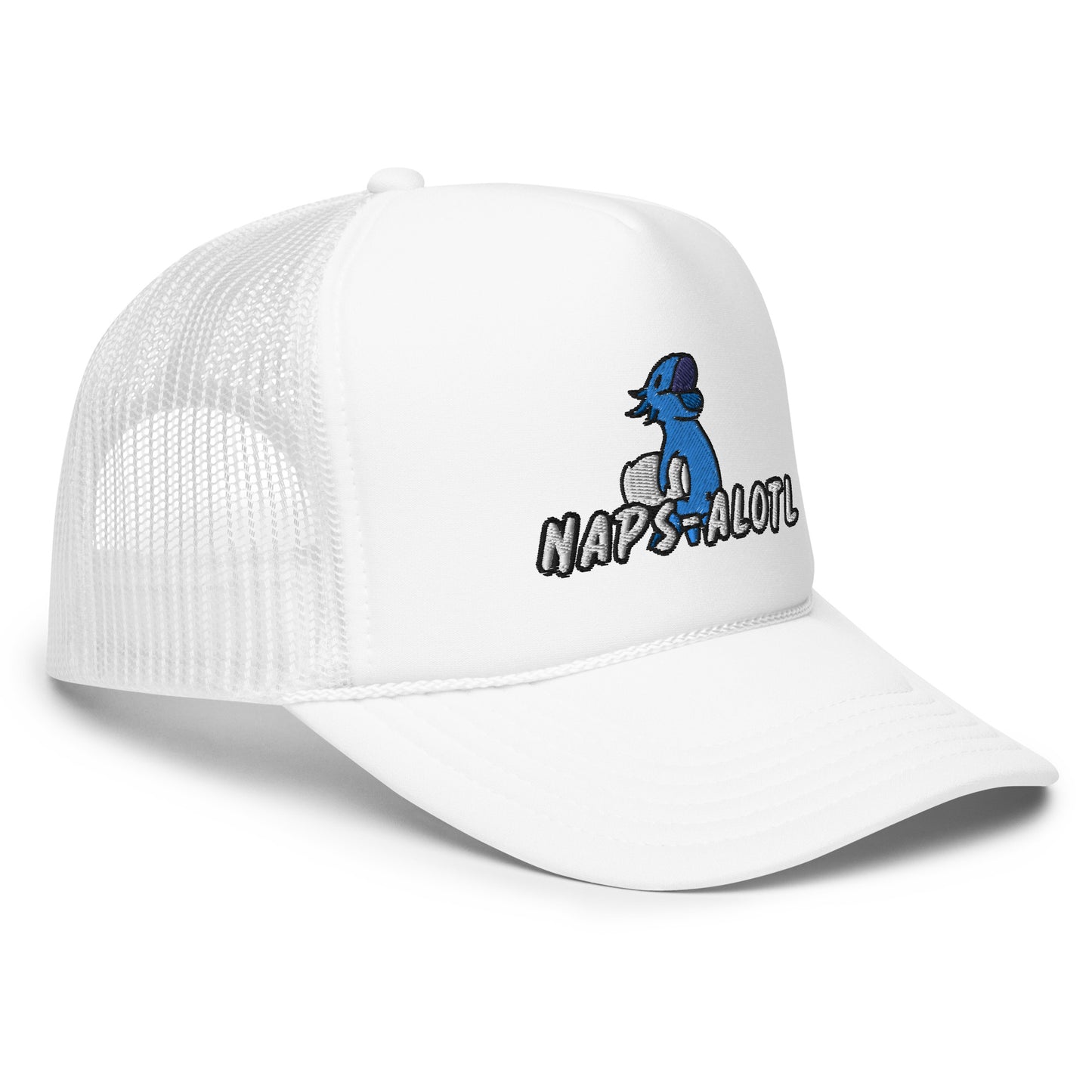 Blue Axolotl Naps-alotl Foam trucker hat