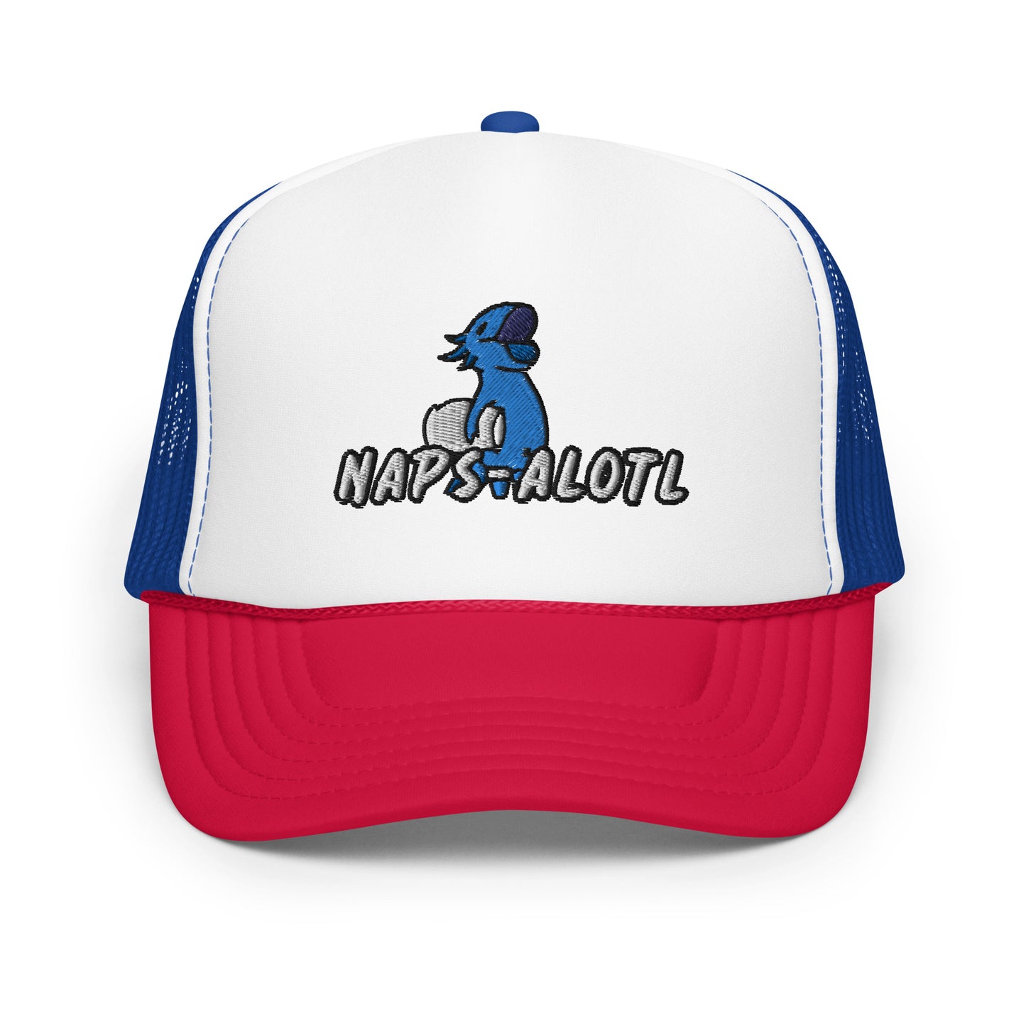 Blue Axolotl Naps-alotl Foam trucker hat