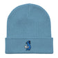 Blue Axolotl Organic ribbed beanie hat