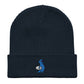 Blue Axolotl Organic ribbed beanie hat