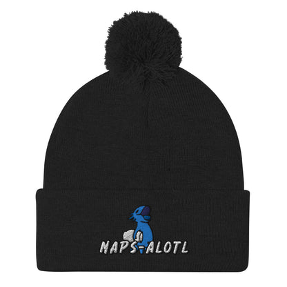 Blue Axolotl Naps-alotl Pom-Pom Beanie