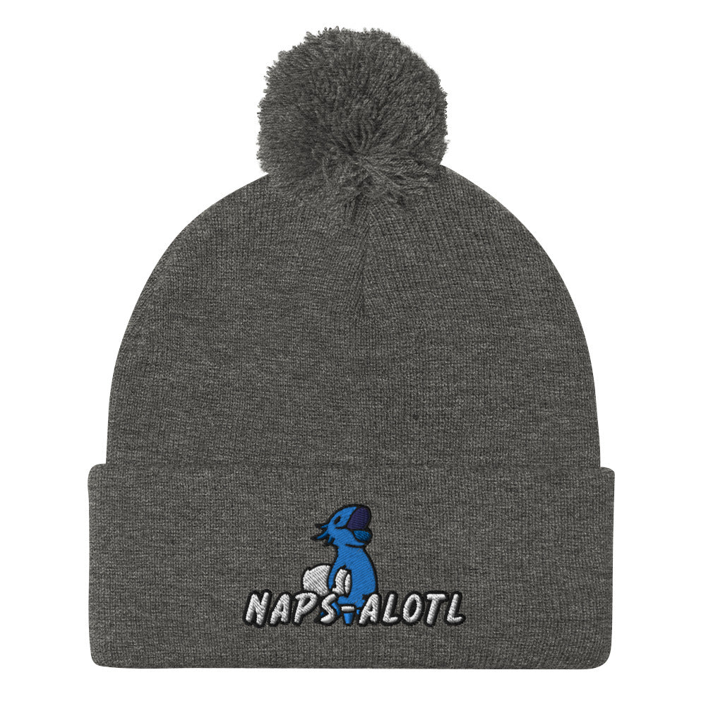 Blue Axolotl Naps-alotl Pom-Pom Beanie