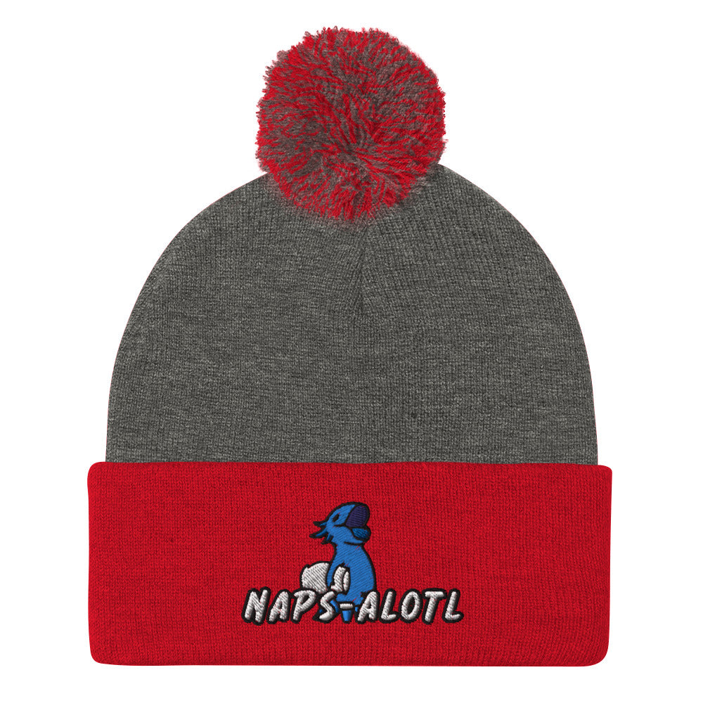 Blue Axolotl Naps-alotl Pom-Pom Beanie