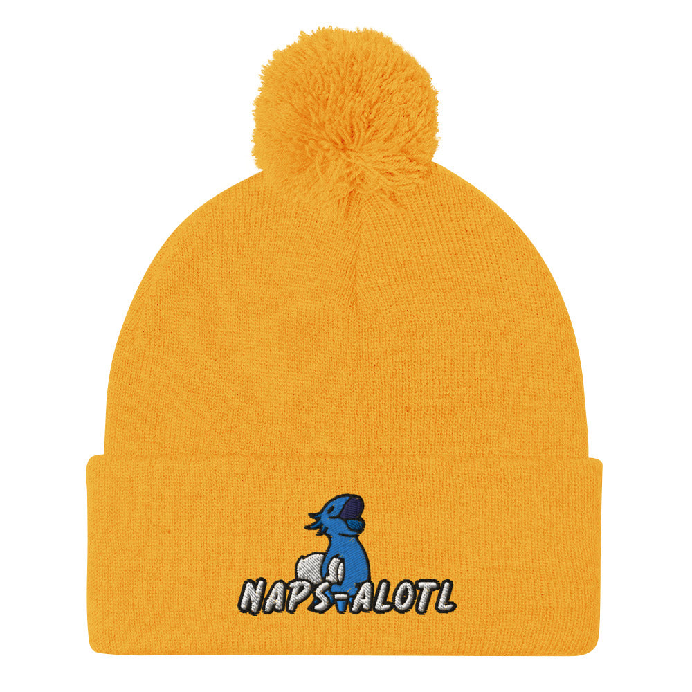 Blue Axolotl Naps-alotl Pom-Pom Beanie