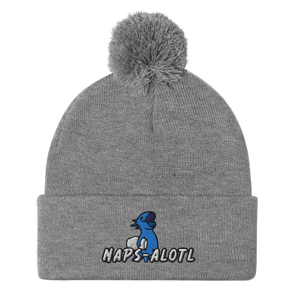 Blue Axolotl Naps-alotl Pom-Pom Beanie