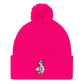 Pink Axolotl Pom-Pom Beanie Hat